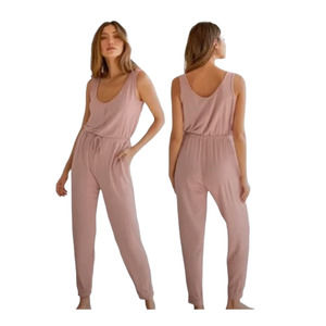 Lulus Sleeveless Jumpsuit Size XL Rose Pink Sleeveless Loungewear Cozy
